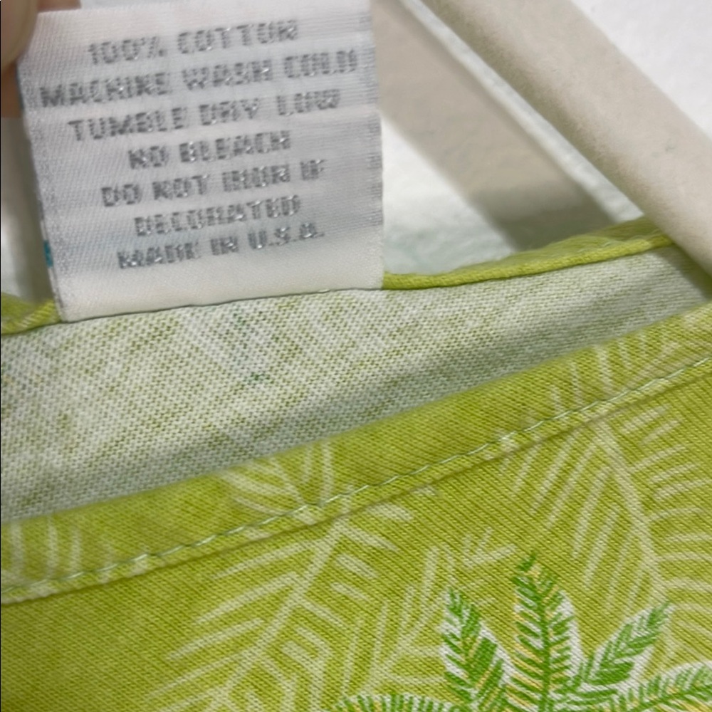On White Tropical Green Sleeveless Dress Size Large EUC - Picture 3 of 5